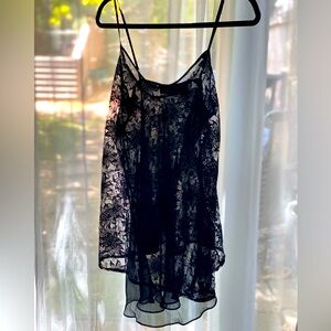 Vintage Victoria's Secret Gold Label Black Babydoll